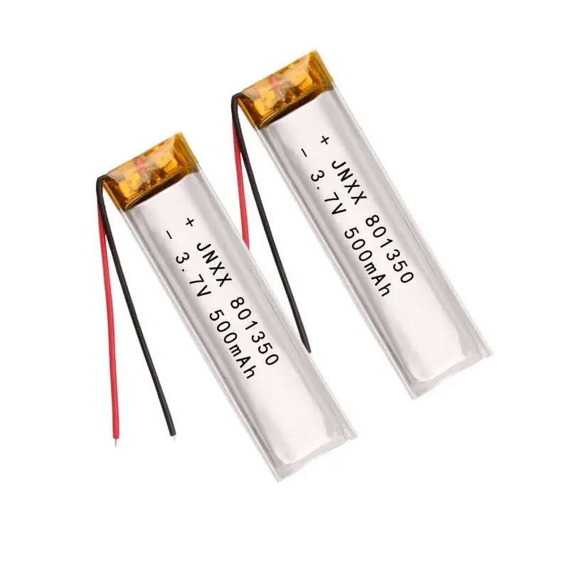 Polymer Lithium Battery 801350 500mAh Rechargeable Lithium Battery for Small Fan Electric Tools Bluetooth Headset Light