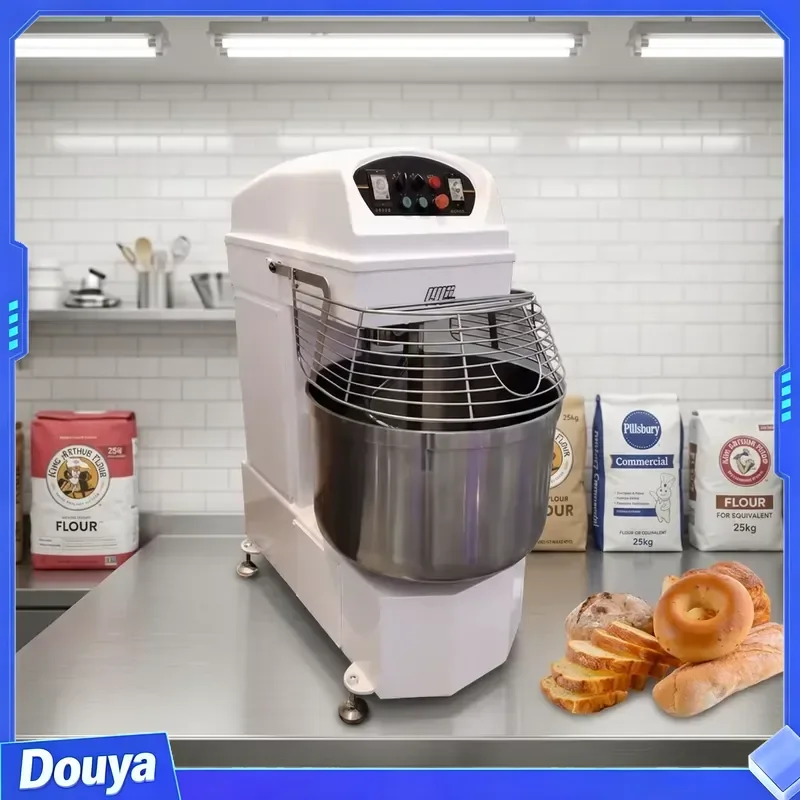 New Double Action Dual Speed 130L Flour Dough Mixer Multifunctional Spiral 4000W/3500W Engine Easy Operate Commercial
