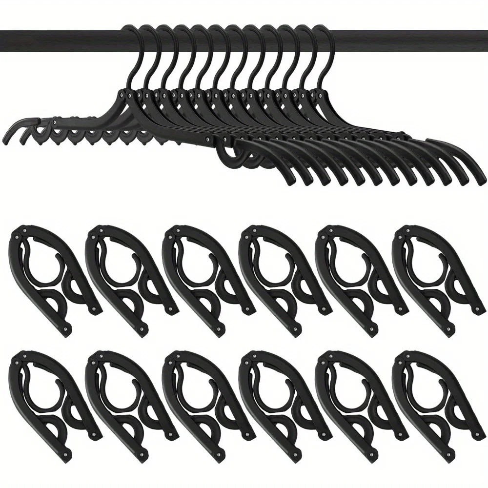 5pcs Portable Folding Clothes Rack Set, Plastic Hanging Drying Rack with Hooks, Multipurpose Travel Coat Hanger, Foldable Design