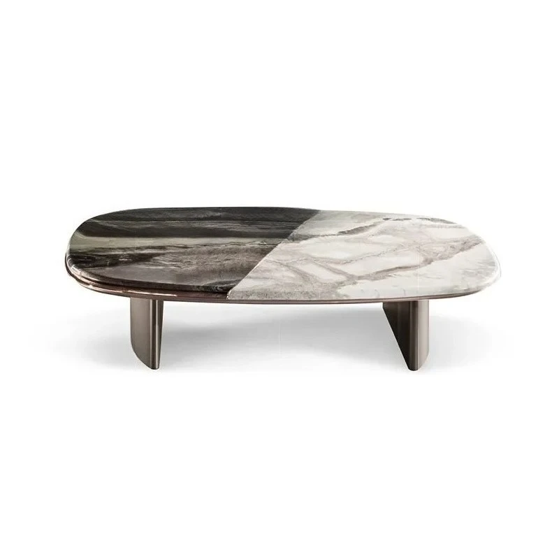 m  Light luxury two-color marble coffee table living room home modern simple creative high-end tea table m