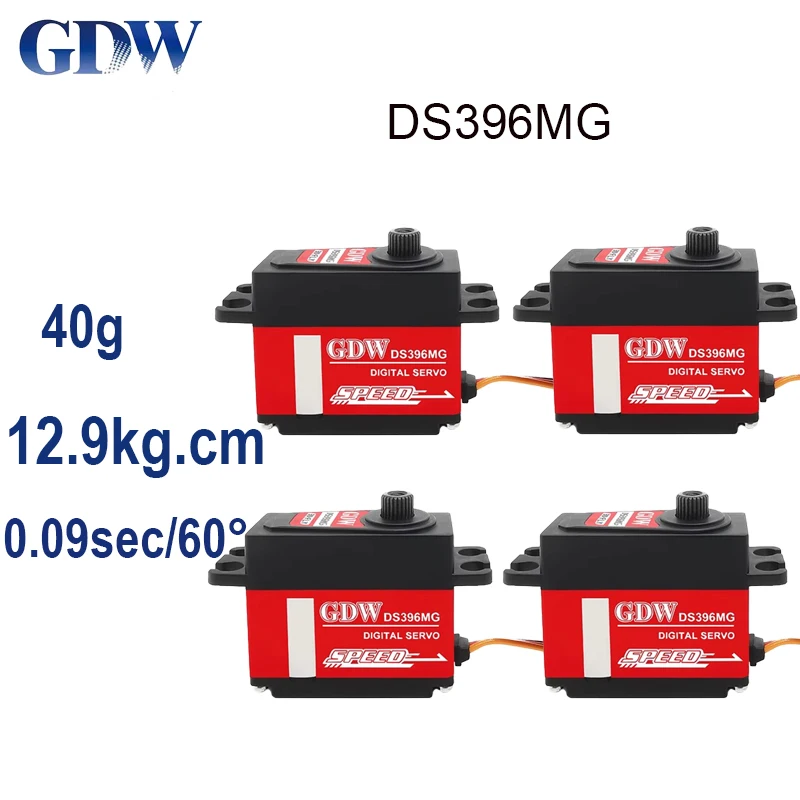 GDW DS390MG DS396MG 8.4V 12.9Kg Metal Gear Medium Digital Coreless Servo For RC Airplane Fixed Wing Turbojet Aircraft Robot Arm