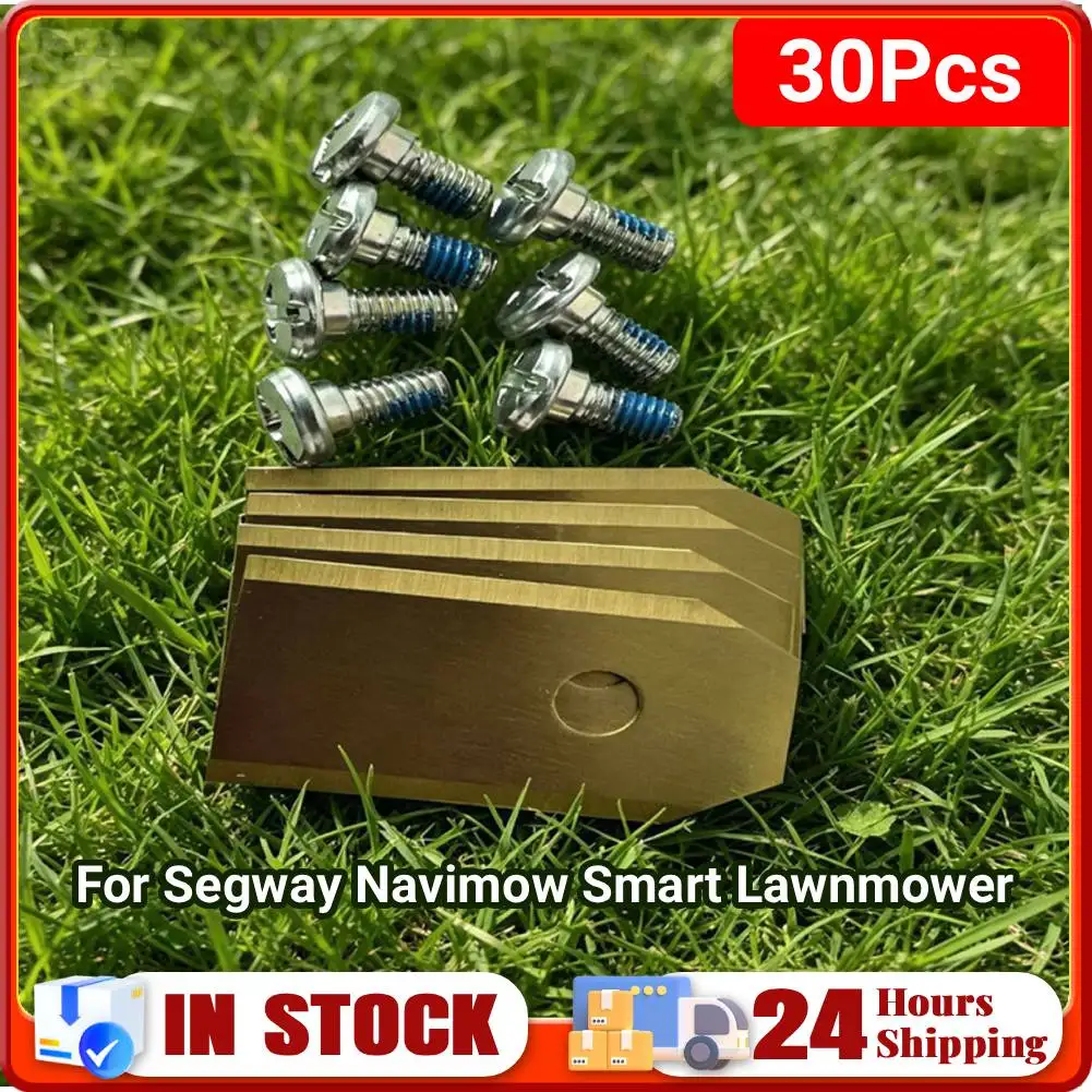 30Pcs For Segway Navimow Smart Lawnmower Replacement Blades 35x18x0.9MM Stainless Steel Lawnmowers Blade Kit for Garden Yard Use