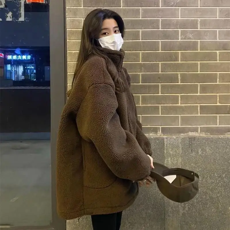 

Cotton-Padded Coats Outdoor Daily Wear Women Lamb Fur Coat Autumn Winter Thick Design Small Batch Jacket Women Outerwear Casual