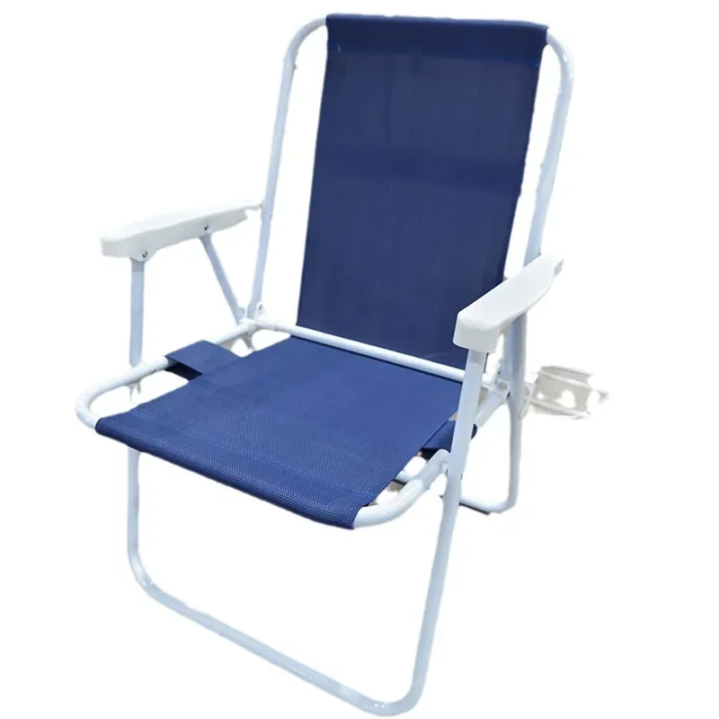 Chair Outdoor Simple Folding Leisure Spring Backrest Single Office Armrest Camping Beach