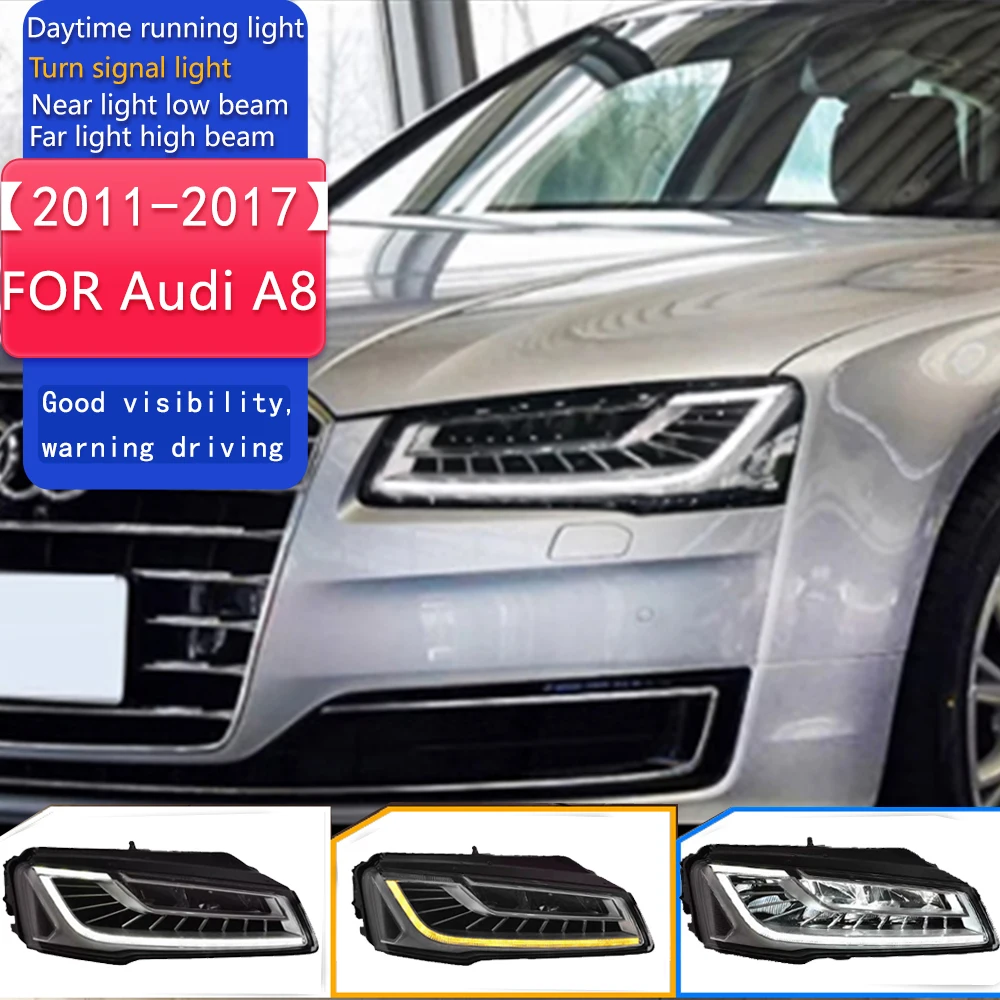 Car Accessories Head Lamp for Audi A8 Headlights 2011-2017 A8L LED Headlight DRL Dynamic Singal High Low Beam