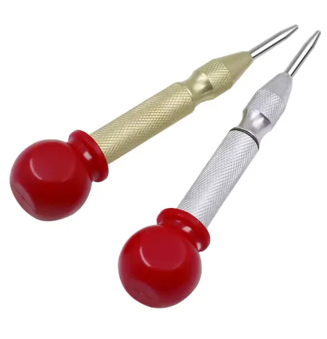 Silver Automatic Spring Loaded Center Punch Drill Bit Window Breaker Glass Eyelet Tool for Emergency Escape