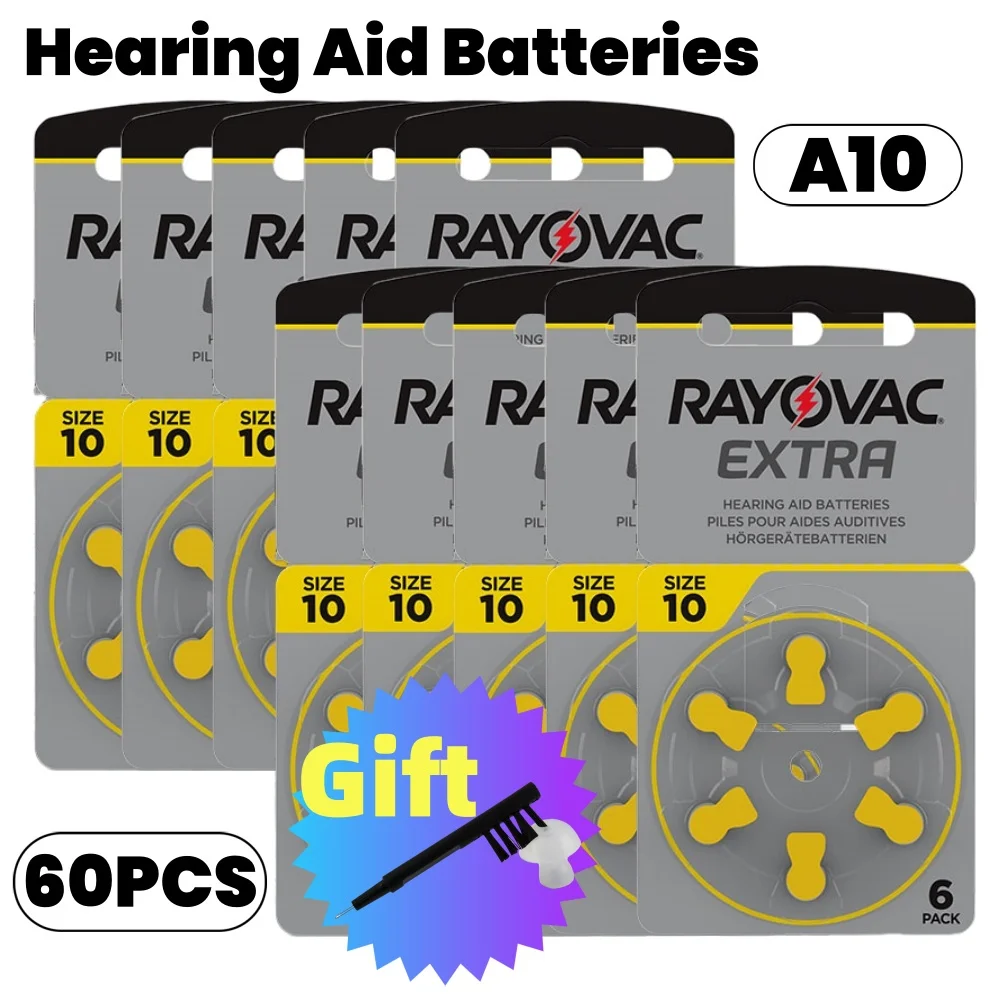 48 PCS High Capacity Cell Hearing Aid Batteries A10 13 312 675 Rayovac Extra Zinc Air Professional Batteries for Hearing Aids