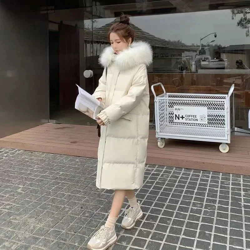 2025年冬新作 ダウンコットンパーカージャケット レディース ロングフェイクファー襟付き 中綿ジャケット 厚手 ゆったり 大きめサイズ 中綿ジャケット