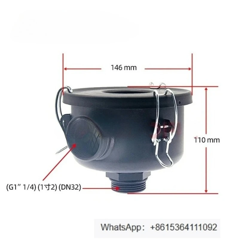 F004 1-1/4" DN32mm Air Filter Housing for Vacuum Pump 1pcs Blower  Spare Parts Inlet Filter Assembly