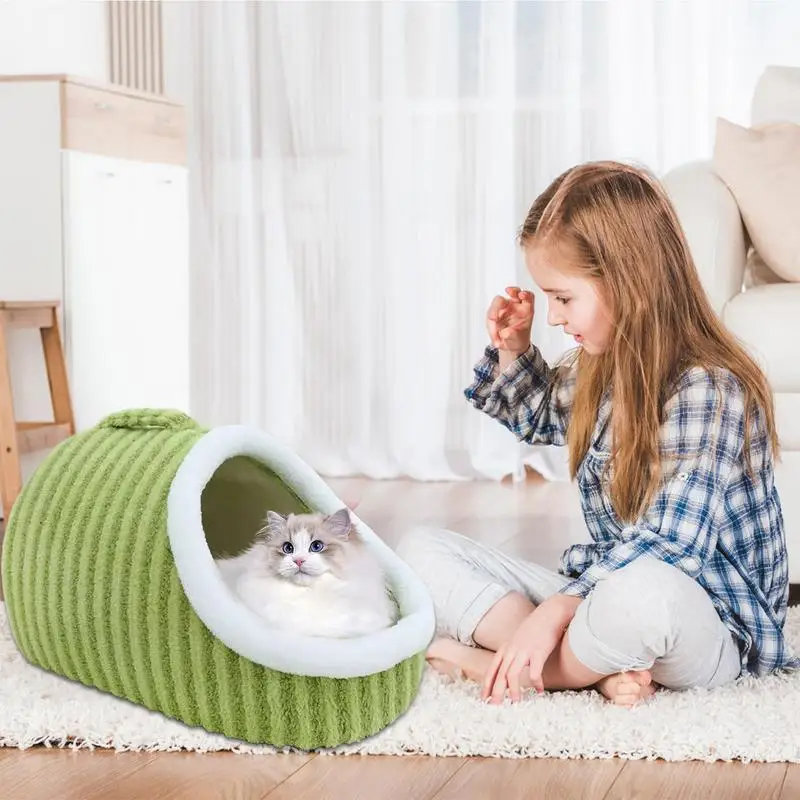 

Slipper Cat Bed Soft Calming Pet Sofa Bed Cute Covered Cat Bed Pet Cat House Cuddly Cave Cat Bed Slipper Shaped Cat Bed Washable