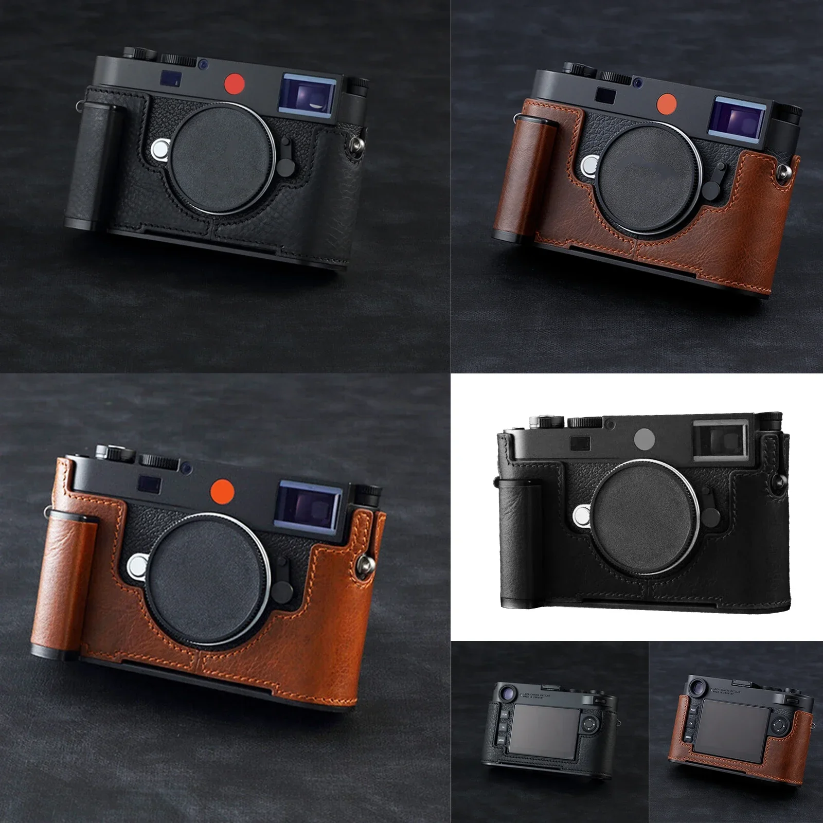 Genuine leather camera case with handle half body bag full body bag suitable for Leica M11 M11P  black brown with a tactile feel