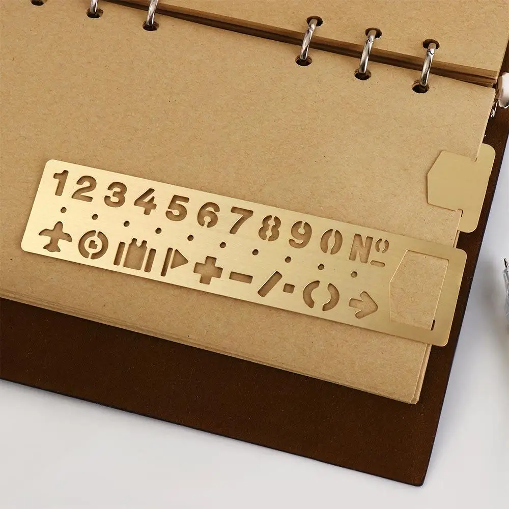 Stationery Brass Ruler Bookmark Hollow Letters Number Letter Bookmark Template Numbers Metal Bookmark Student
