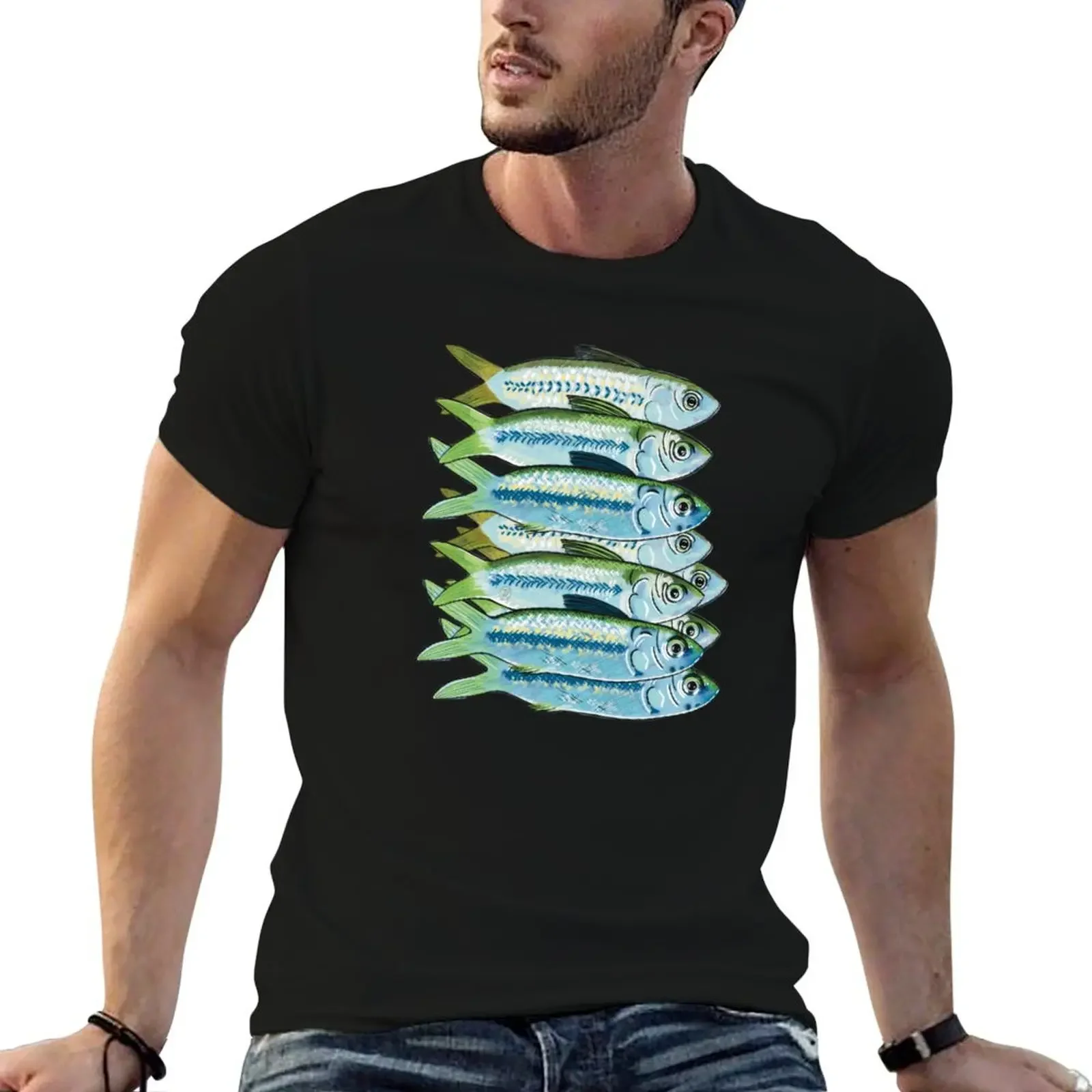 Bait fish, green backs T-Shirt Blouse graphic t shirts mens workout shirts