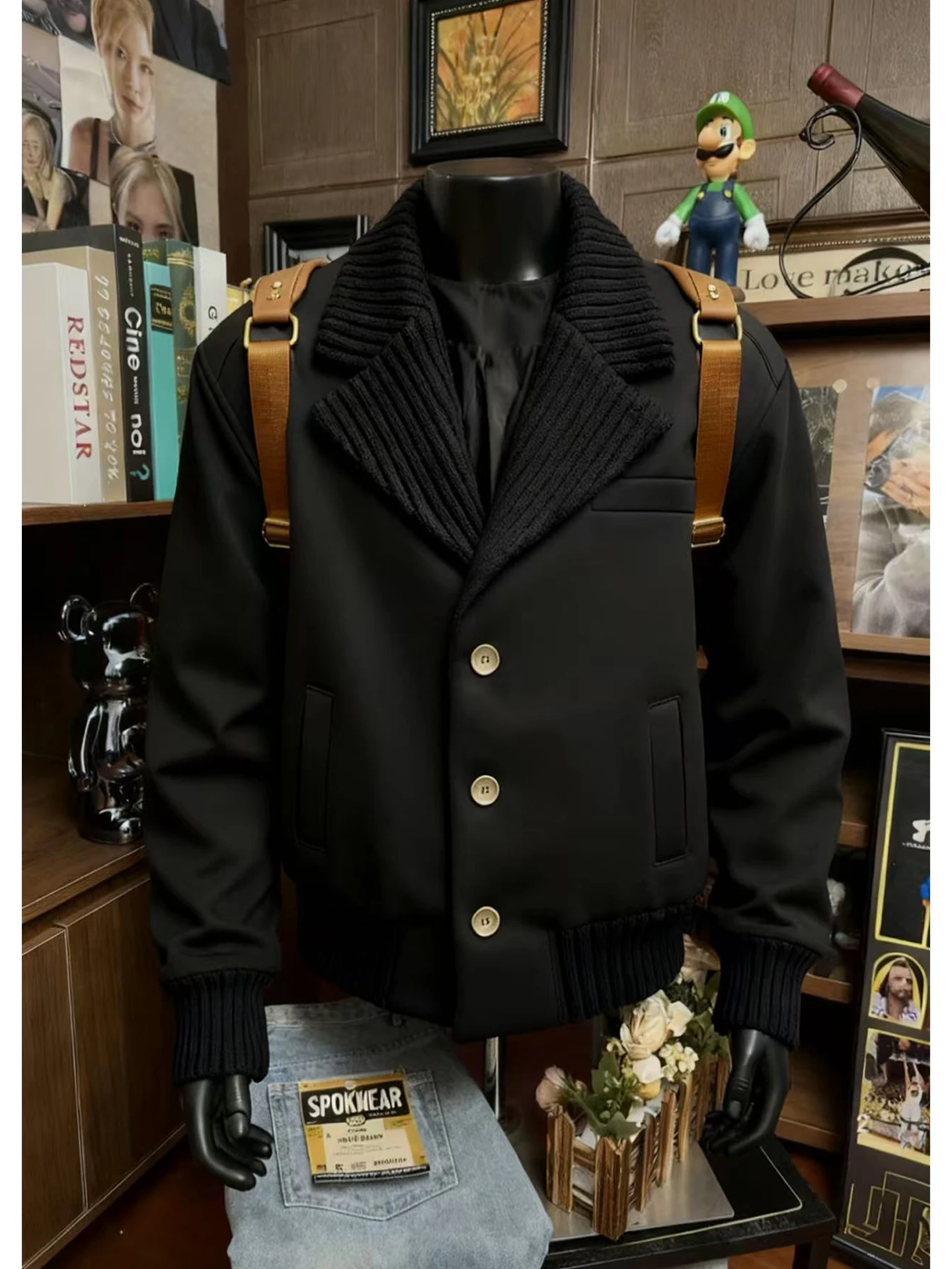 

Мужской шерстяной костюм Bla Jaet с отложным воротником, осенний костюм Faion Cleanfit, пальто с лацканами, повседневное свободное пальто