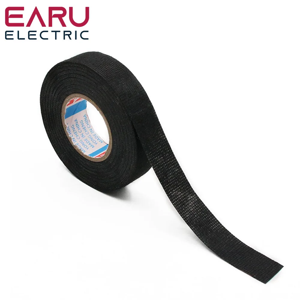 1pc Heat-resistant Adhesive Cloth Fabric Tape For Car Auto Cable Harness Wiring Loom Protection Width 9/15/19/25/32MM Length 15M