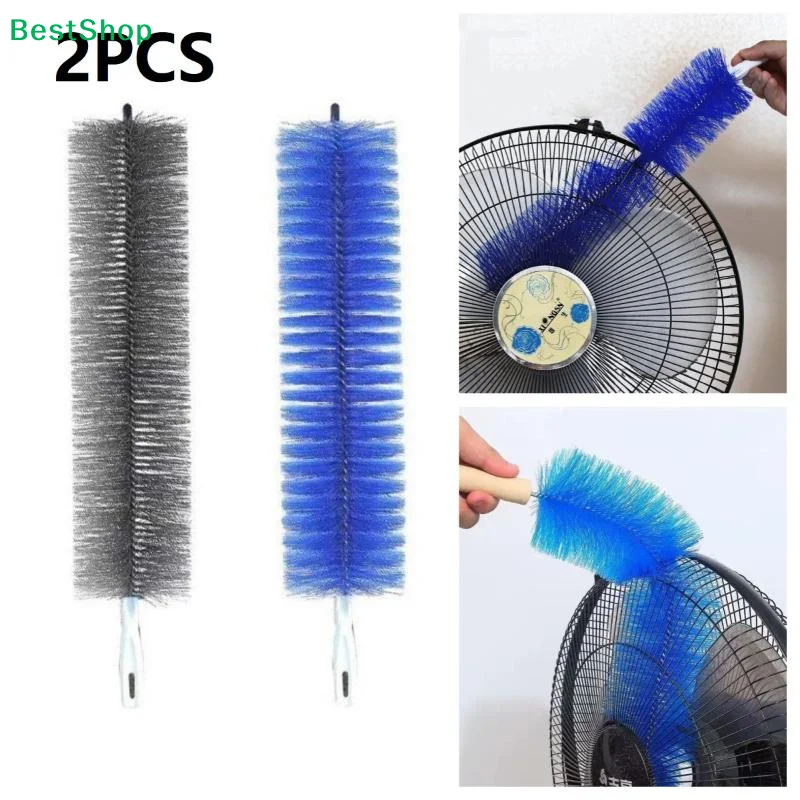 2 Pcs Bendable Fan Brush Ultra Fine Bristles Long Handle Dust Remover For Air Conditioner Furniture Shutter Cleaning Tool