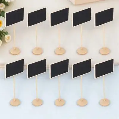 

10pcs Mini Sign Small Blackboard Message Boards Wooden Easel Stand Mini Message Blackboards Decor Party Wedding Anniversary