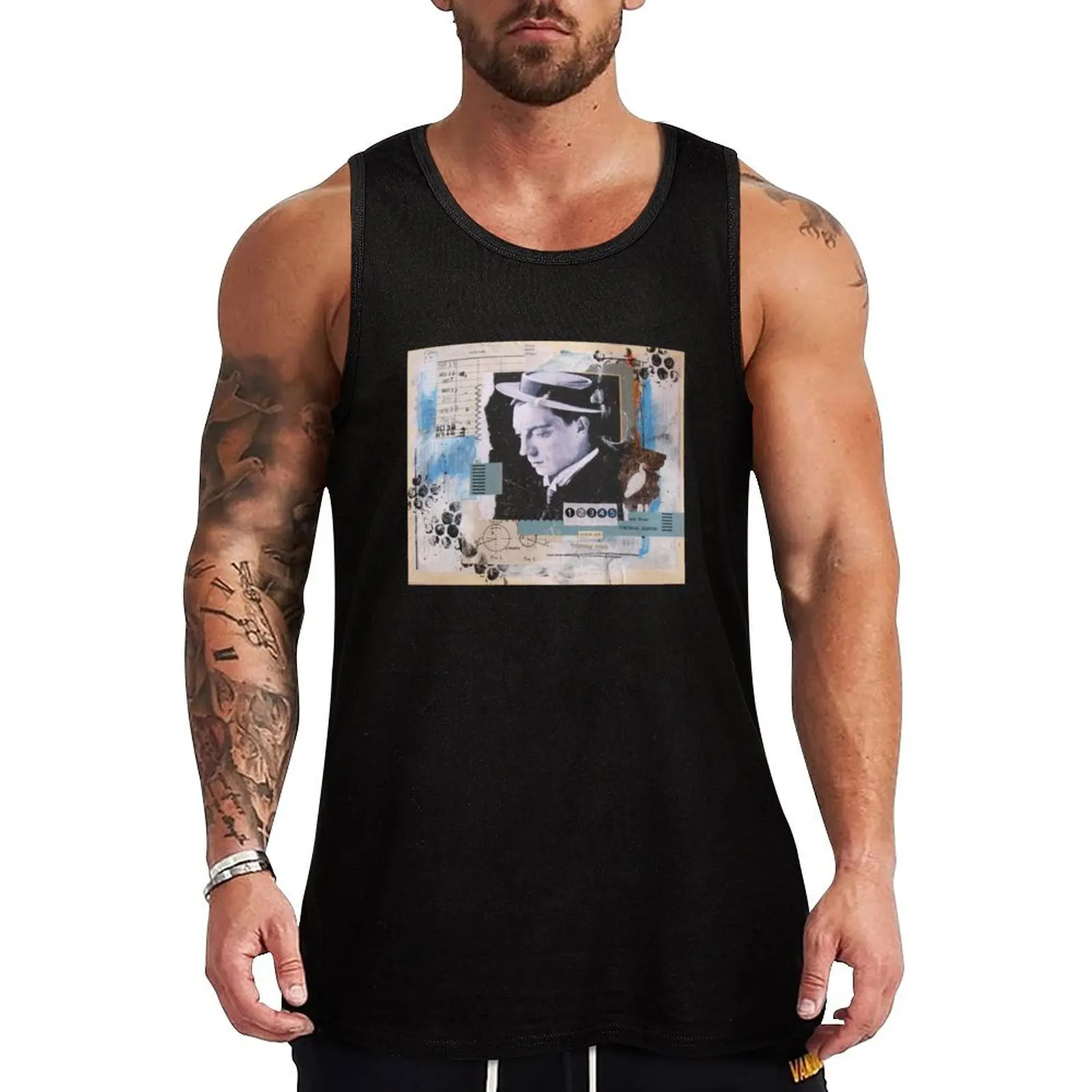 Strong Buster Keaton Collage Tank Top gym shirts T-shirt sports cool things