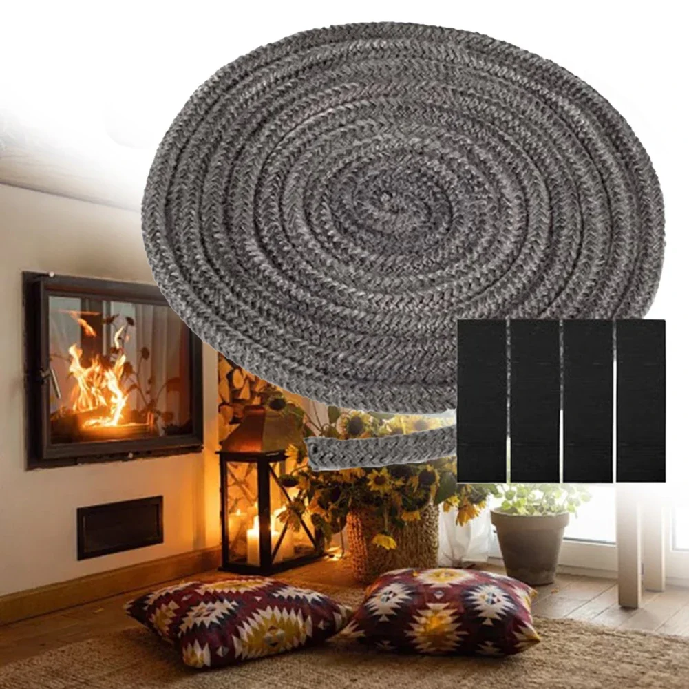 10mm*3 Meters Fireplace Sealing Rope Versatile Size Options High-temperature Resistant Improved Energy Efficiency Home Heating