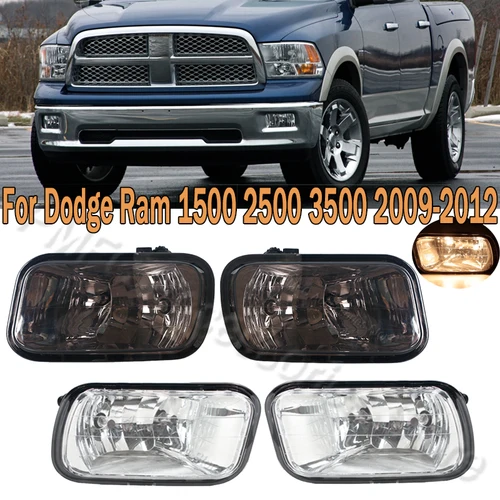 PMFC para Dodge Ram 1500 2500 3500 2009 2010 2011 2012 luz antiniebla de parachoques transparente delantero de coche lámpara antiniebla halógena 55372735 AB 55372734 AB