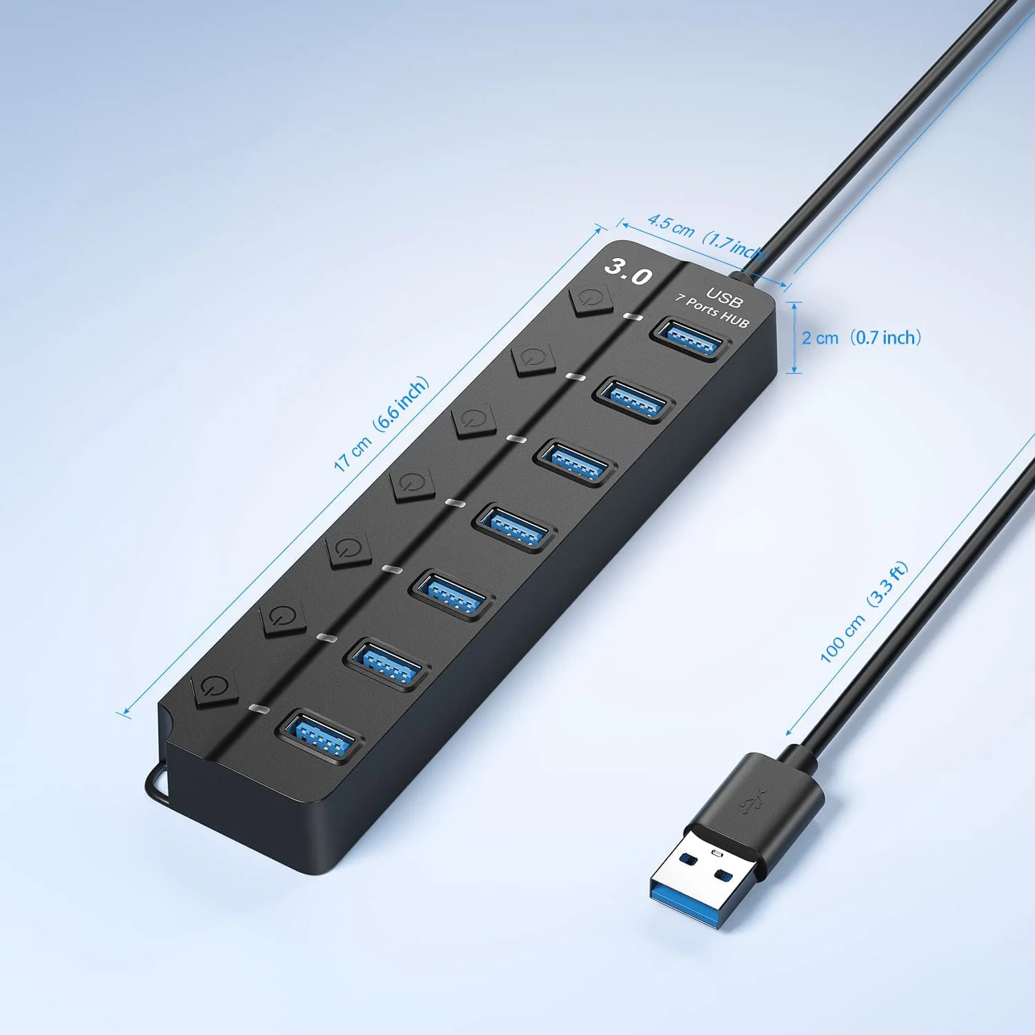 1 Piece Multi Hub USB 3.0 Adapter USB Several Ports Power Adapter USB Hub Splitter With Switches And Lights-Y47A