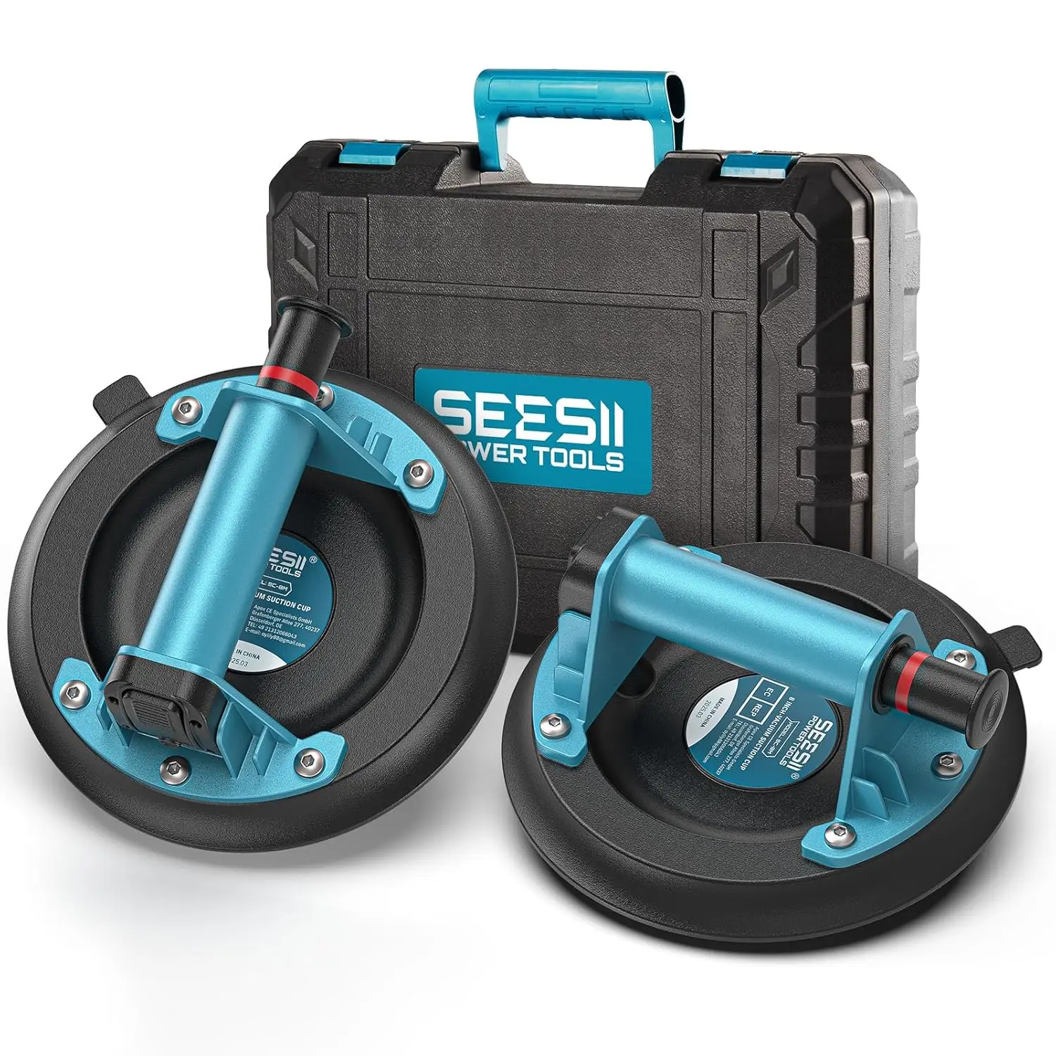

SEESII 8" Suction Cups Lifting Tile Suction Cup Lifter with Handle and Pump 200KG Load Capacity Heavy Duty Vacuum Lifters
