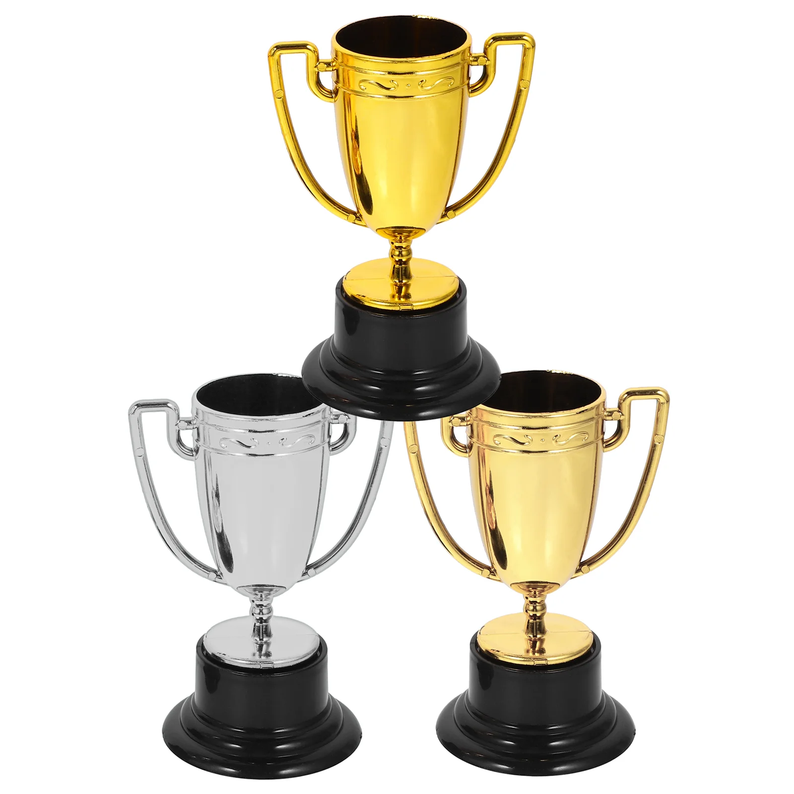 

3 Pcs Mini Trophies Honor Plastic Trophy Celebrity Small Party Prop Reward Decor Child