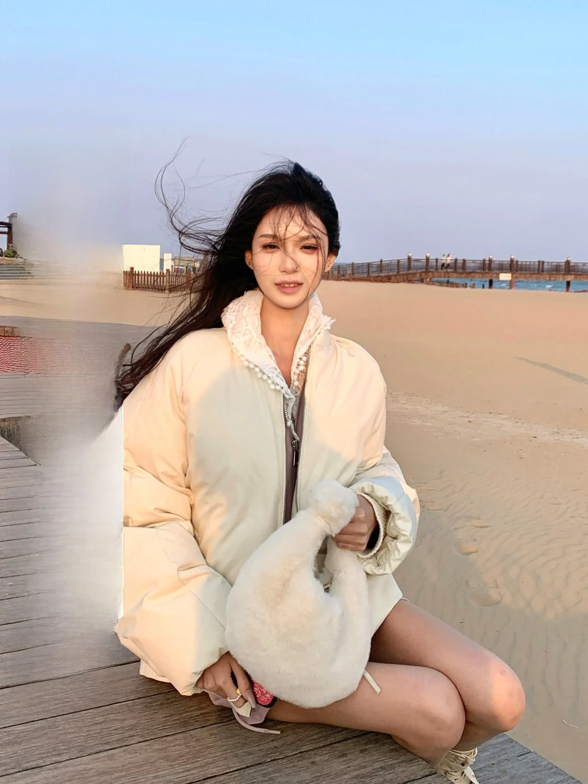 

Warm Bread Sle Goose down Jaet Autumn Winter Thiened 90% White Goose Feather Vesent Simple Commute Sle Zipper Closure