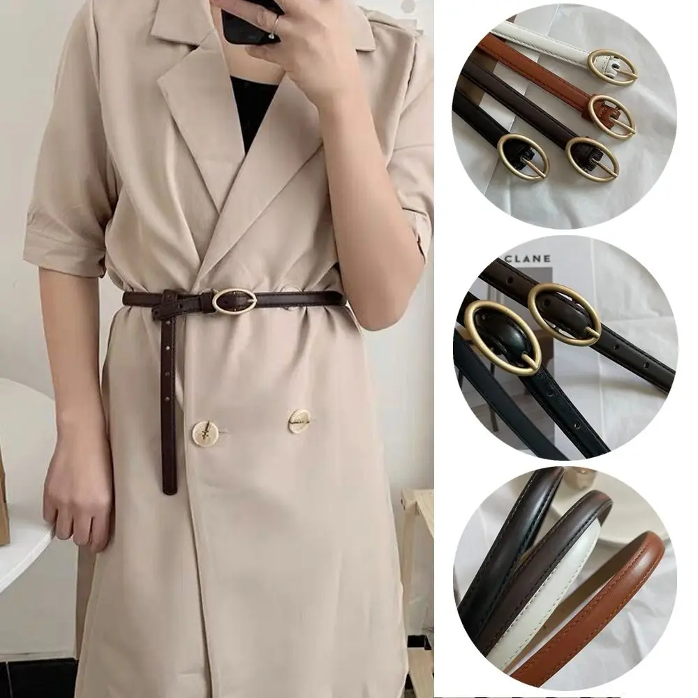 

Dresses Decoration Women's Oval Buckle Belt Versatile Fashion Leather Belt Waist Belt