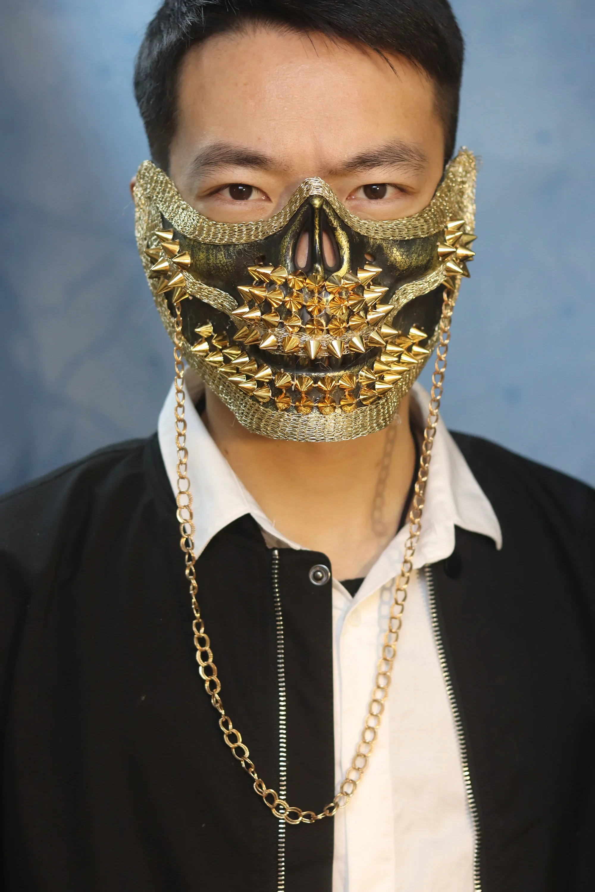 

2025 Halloween Punk Rivet Mask Half Face Field Mask Prom Funny Accessories