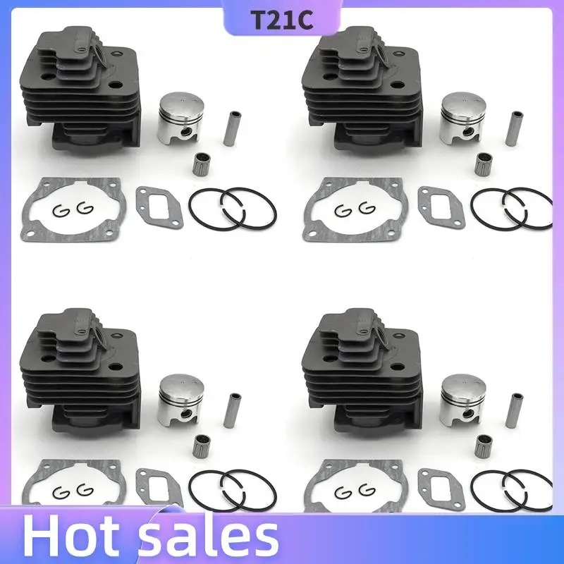 

T21C 4Pcs 40MM Brush Cutter Cylinder & Piston Ring With Needle Cage For 43CC CG430 Various Strimmer Trimmer 40-5 BG430