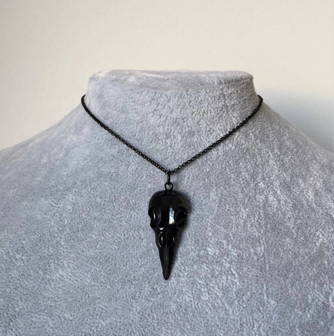 الظلام الأسود سبيكة الغراب الجمجمة قلادة قلادة الشرير الرجعية سلسلة الترقوة للرجال والنساء هالوين الأزياء والمجوهرات #1