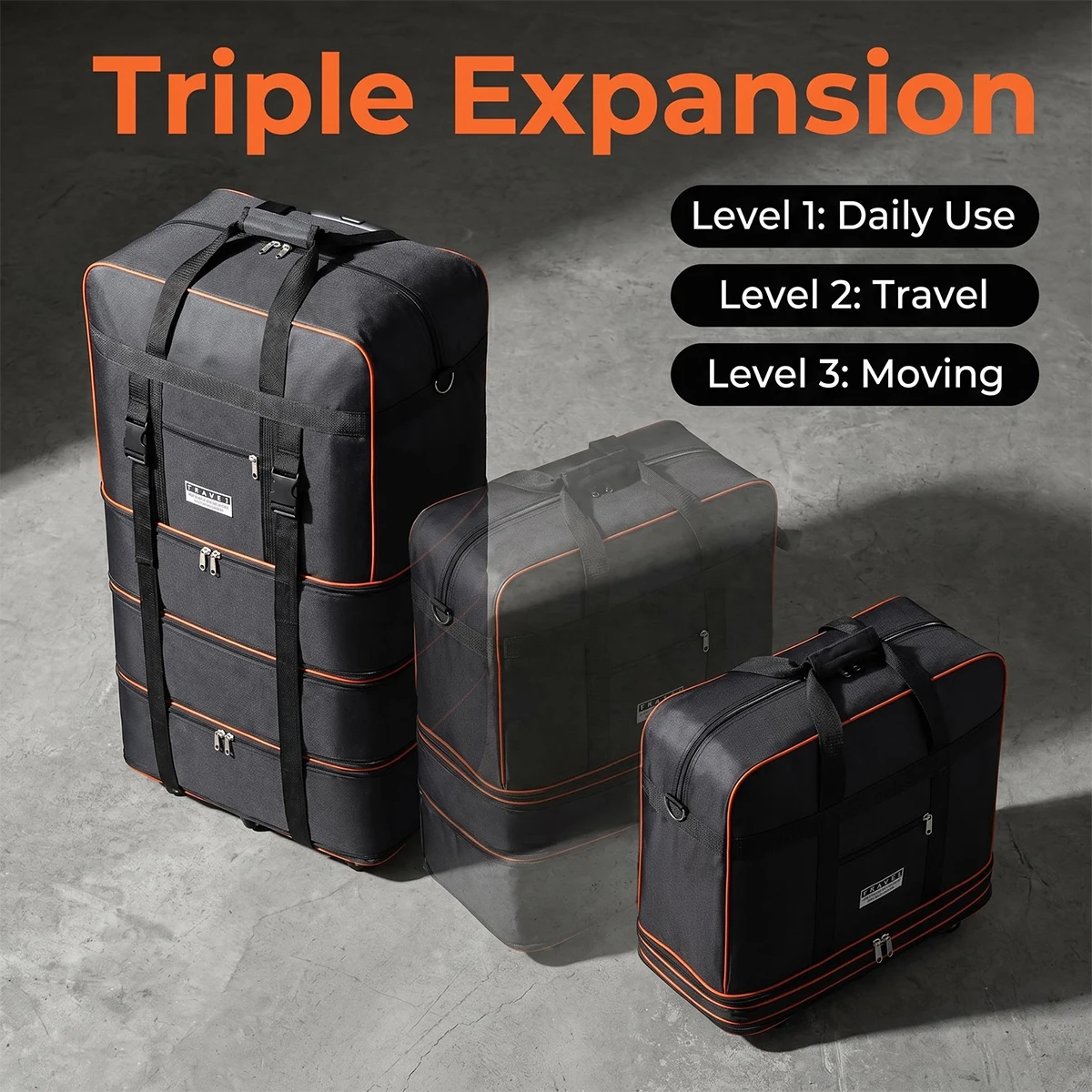 Travel Bag with Wheels Expanda - Foldable Rolling Luggage Bag ulasan dan harga