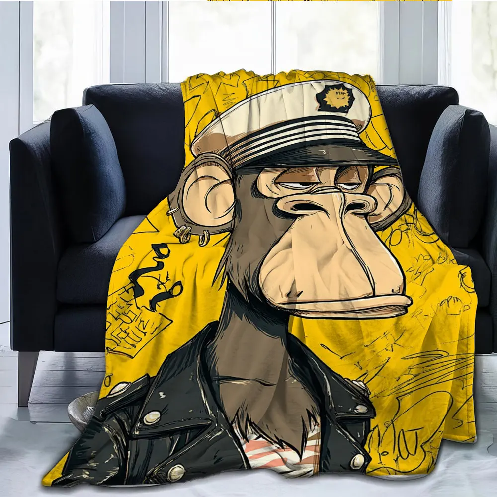 Pirate Monkey Captain Pattern Flannel printed blanket suitable for all seasons suitable for living room office sofa and travel