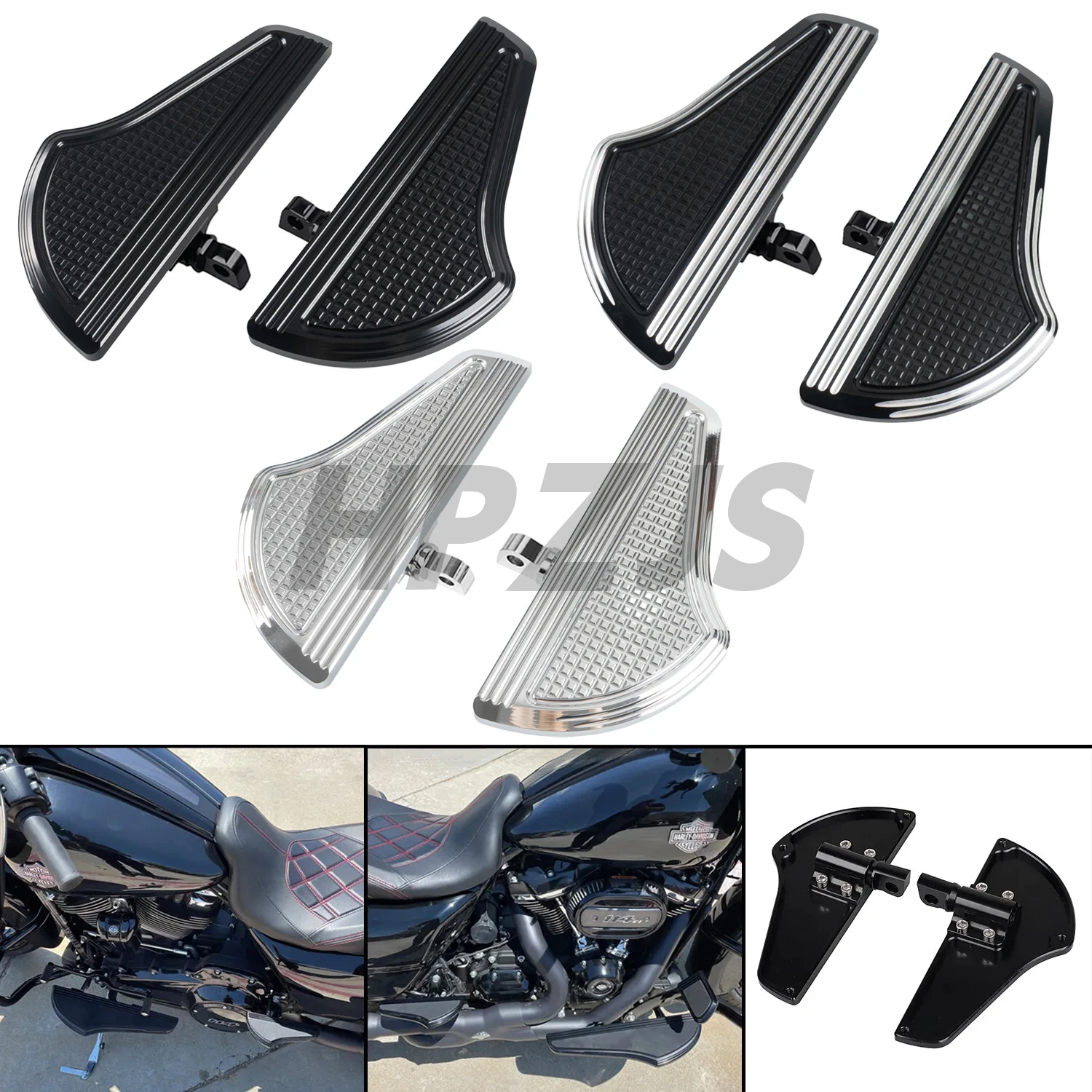 

Rear Passenger Footrest Floorboards Foot Pegs For Harley Touring Electra Glide Road King Sportster 883 XL Dyna Softail V-Rod