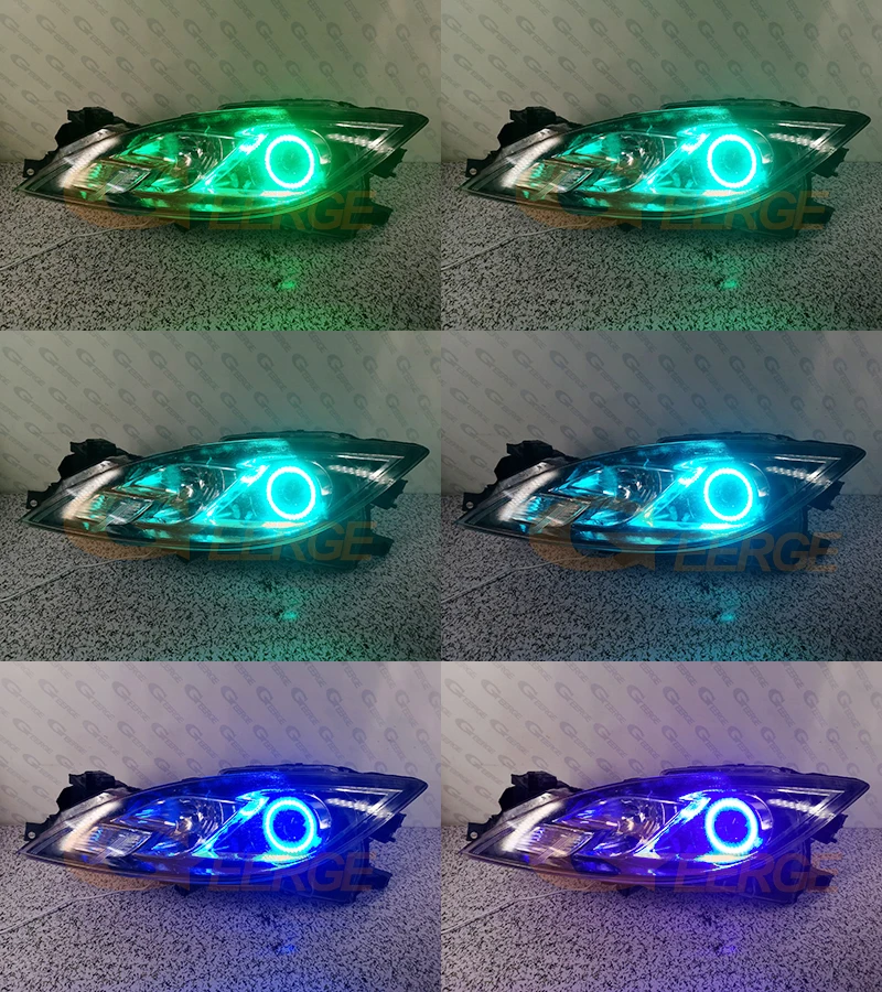 For Mazda 6 Mazda6 Atenza GH MK2 RF Remote Bluetooth-Compatible APP Multi-Color Ultra Bright RGB LED Angel Eyes Kit Halo Rings