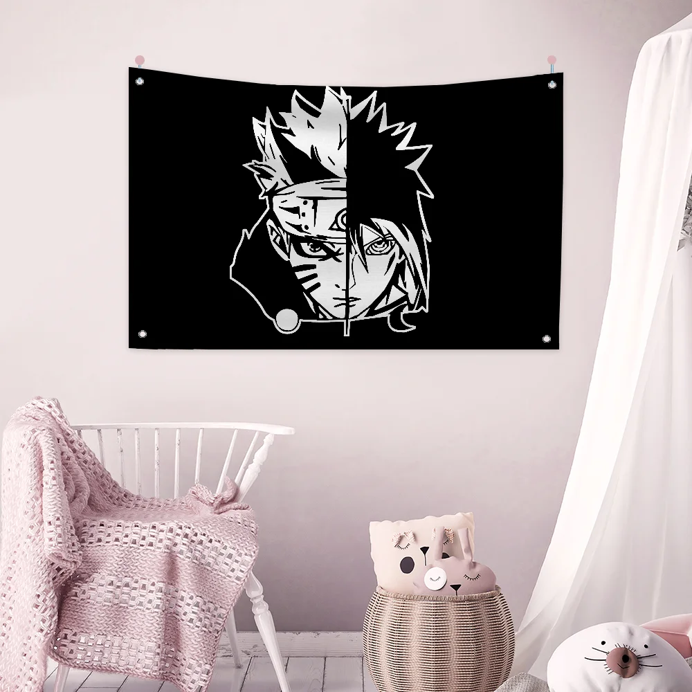 Hanging Flags Garden Flag Banner Room Decoration Wall Decor Tapestry Home Decoration Naruto Flags for Bedrooms Garage Outdoor