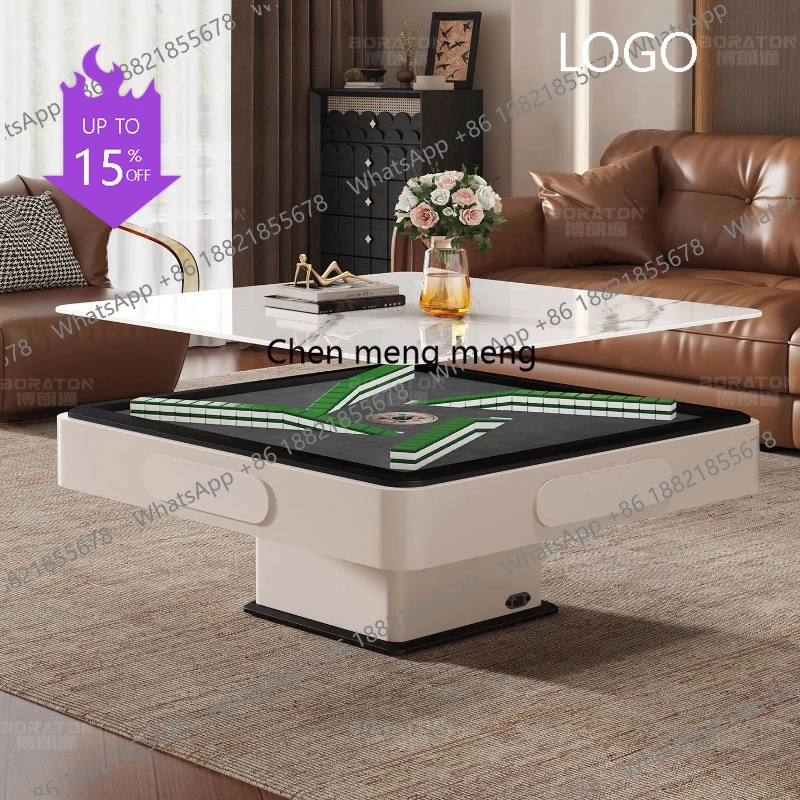 D80 Nordic Creative Dining Table Mid-Century Style Remote Control Height Adjustable Mahjong Table Minimalist Home Furniture