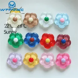 WFFNNKC 10-20Pcs Kawaii Flat Back Resin Beautiful Five-Petal Flower Accessories Child DIY Hairpin Decor Materials Handmade Patch