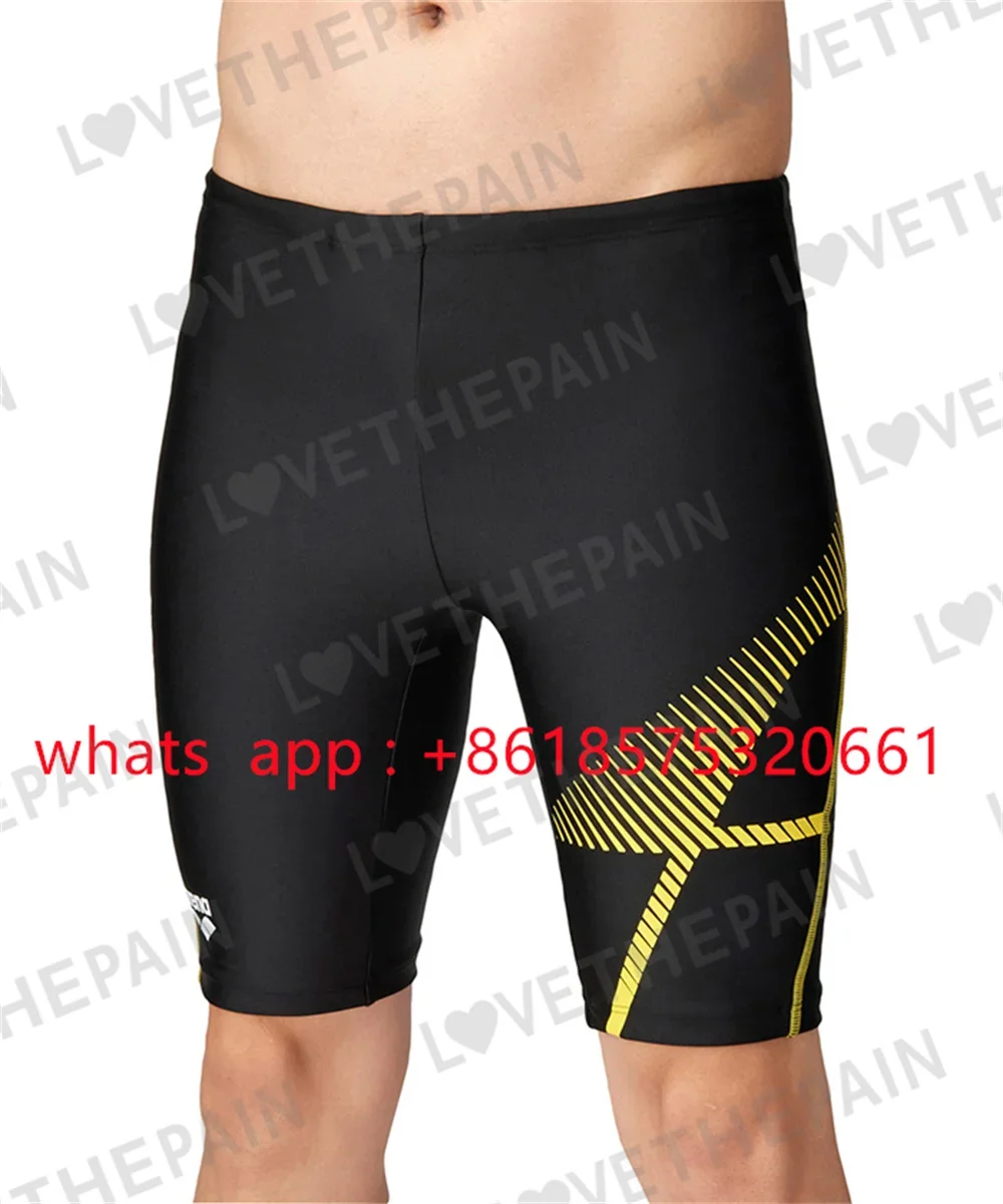 Summer Men's Swimwear Training Swim Shorts Beach Trunks Swimming Pants Swimsuits Jammer Contest Sports Surf Shorts Tight Trunks