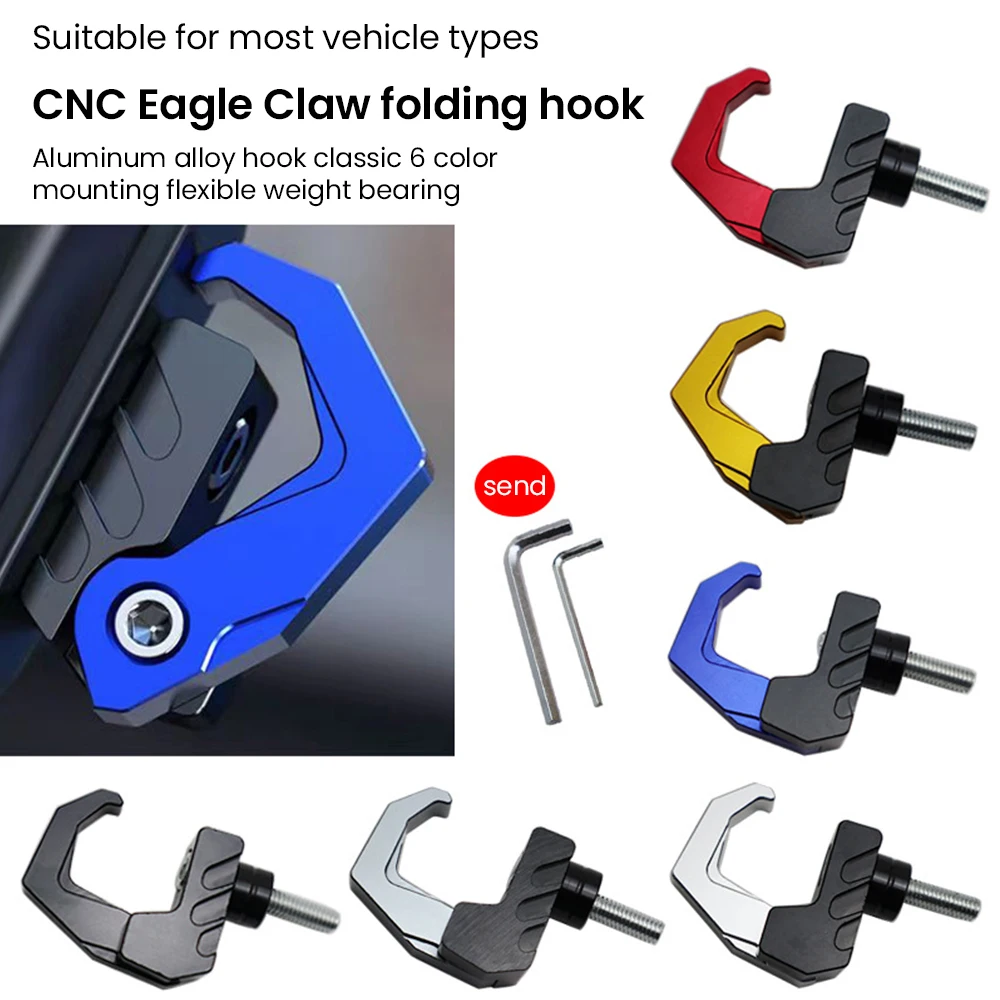 Motorbike Folding Hook Aluminium Helmet Hook Electric Vehicle Accessories Storage Hooks