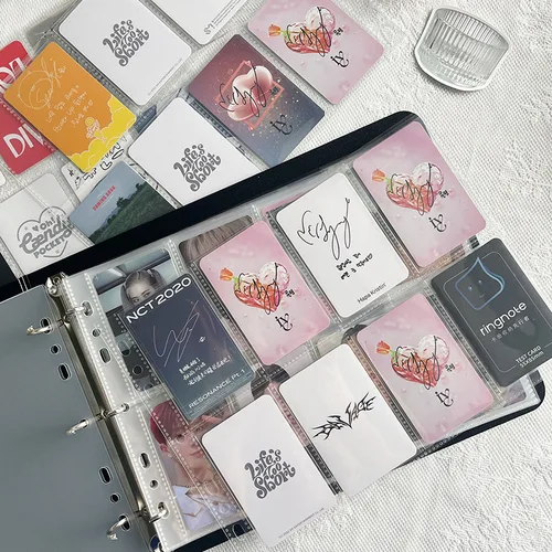 MINKYS-carpeta de tarjetas fotográficas Kpop en forma de D, 7/8 espacios, gran capacidad, álbum de sesión fotográfica de ídolo, carpeta de tarjetas fotográficas, libro para coleccionar