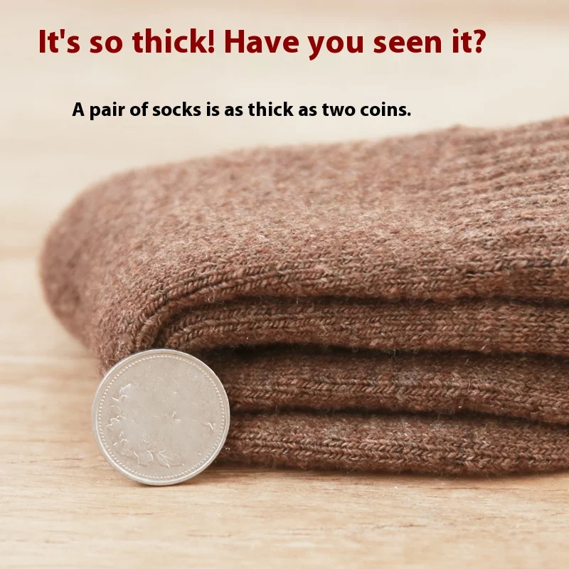 4 أزواج من الجوارب القصيرة المصنوعة من الصوف والنعل السميك للأطفال من عمر 3 إلى 15 سنة، جوارب طويلة دافئة من الكشمير