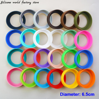 28 Colors 6.5CM Silicone Coasters Cup Bottom Cover Cup Bottom Ring Coaster Sleeve Sheath Wear-resistant 65MM Bottom Cover