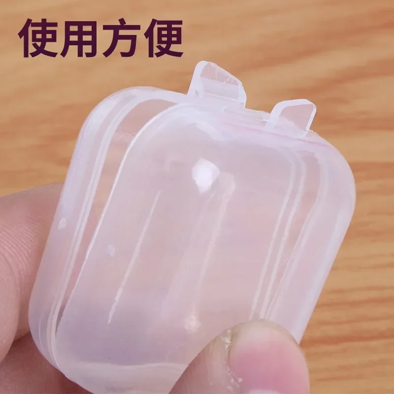 Cross border Micro Transparent Plastic Small Box Jewelry Earplugs  Jewelry Mini Organizer Fish Hook Storage Box