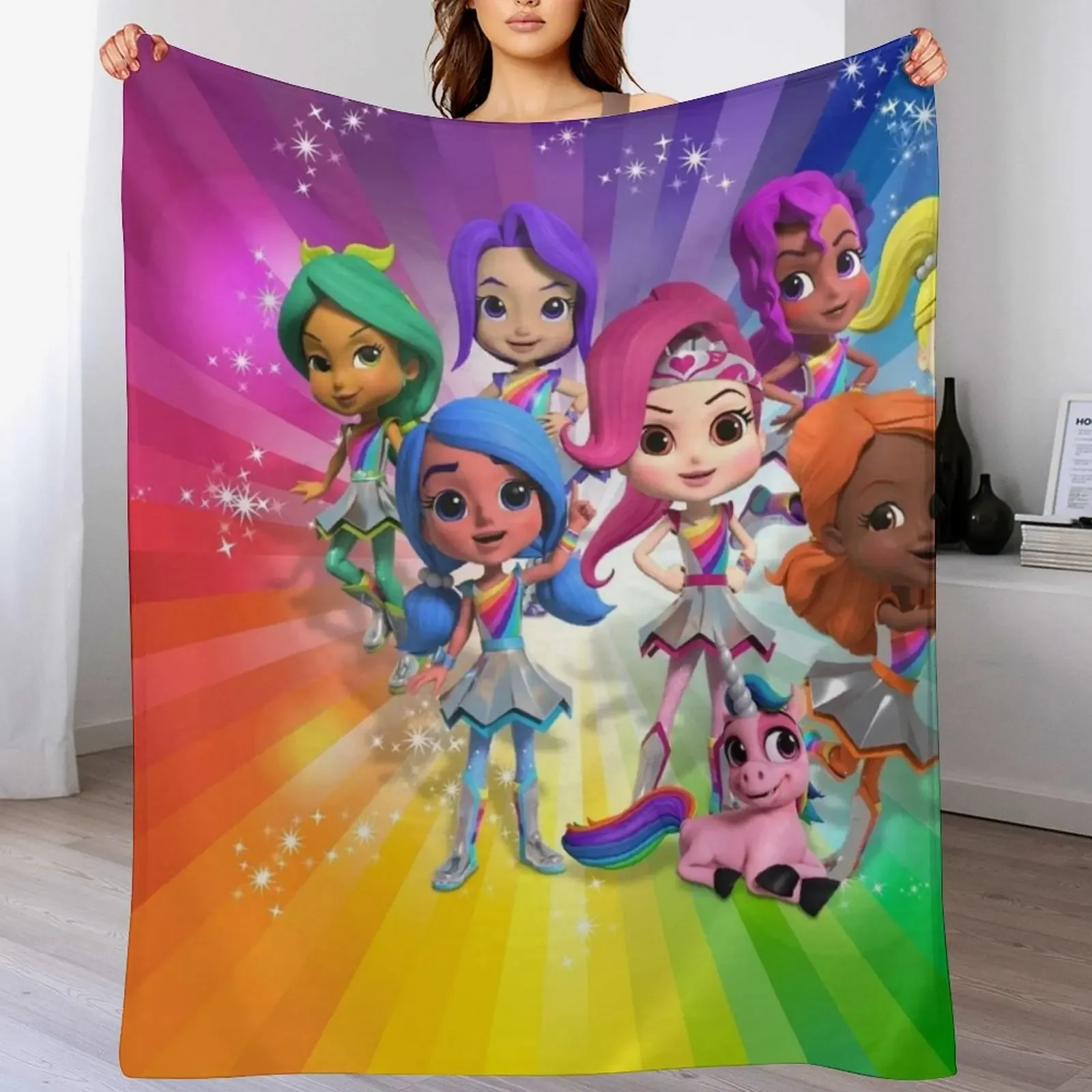 Rainbow Rangers Throw Blanket Beautifuls Winter beds Hair Luxury Brand Blankets