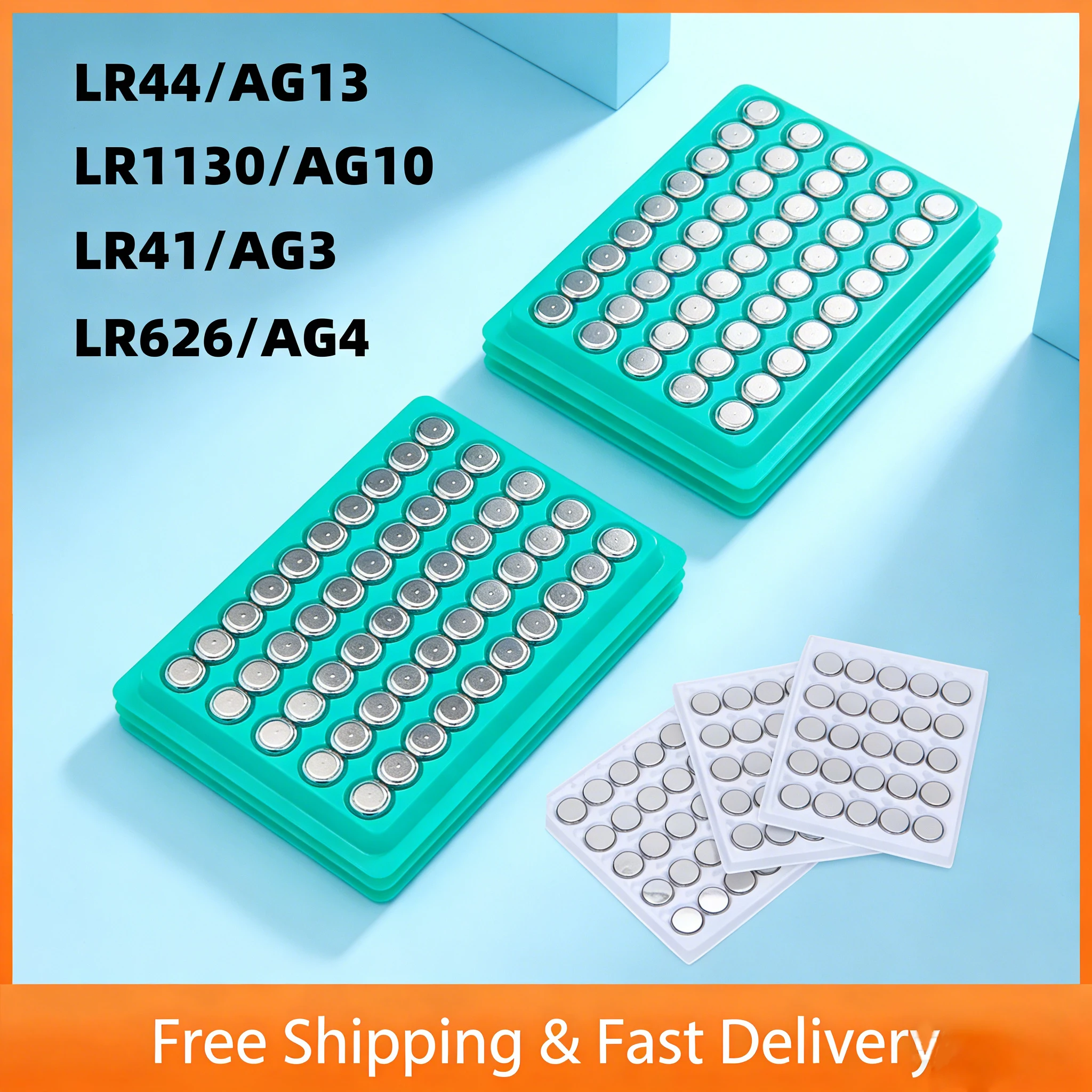 

AG13 LR44 AG10 AG4 AG3 1.55V Alkaline Button Cell Batteries SR44 377LR41 L1154 Coin Battery for Calculator Watch Electronic Toys