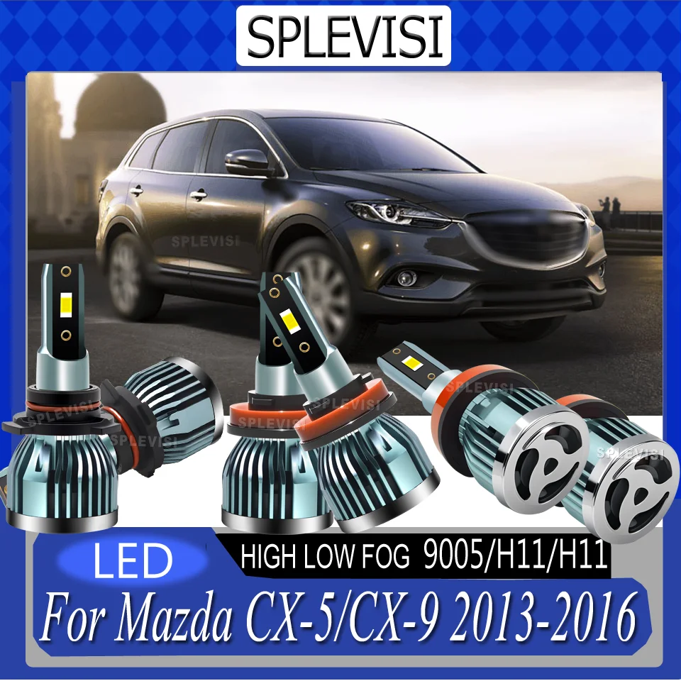 

100W waterproof IP68 Smooth Driving Night Safety LED Headlight high low beam foglight For Mazda CX-5/CX-9 2013 2014 2015 2016