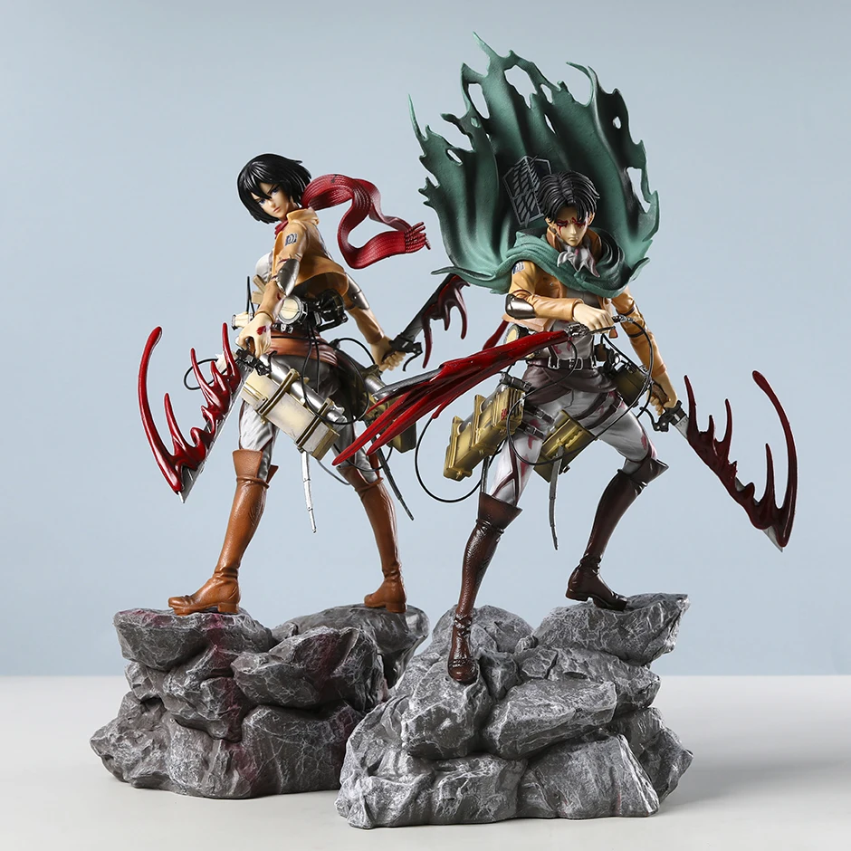 Figurine PVC 29 Cm Epitome Eren Yeager/Mikasa/Levi - Figurine Géante Attaquante Figurine Snk