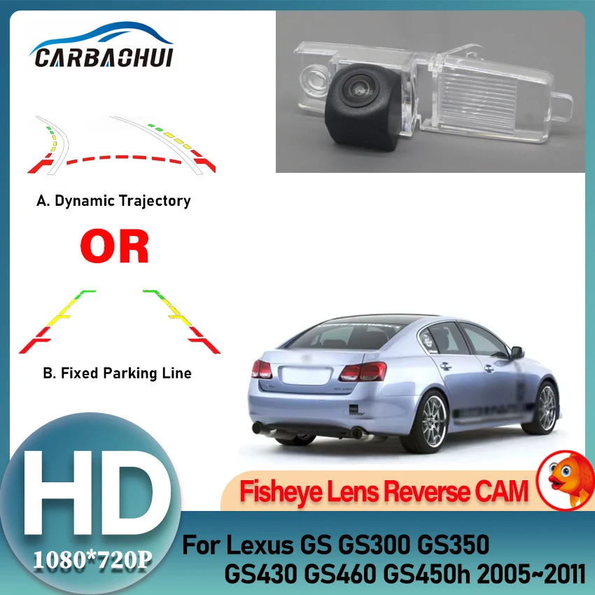 140 Degree 1080x720P HD Dynamic Car Vehicle Rear View Reverse Camera For Lexus GS GS300 GS350 GS430 GS460 GS450h 2005~2011